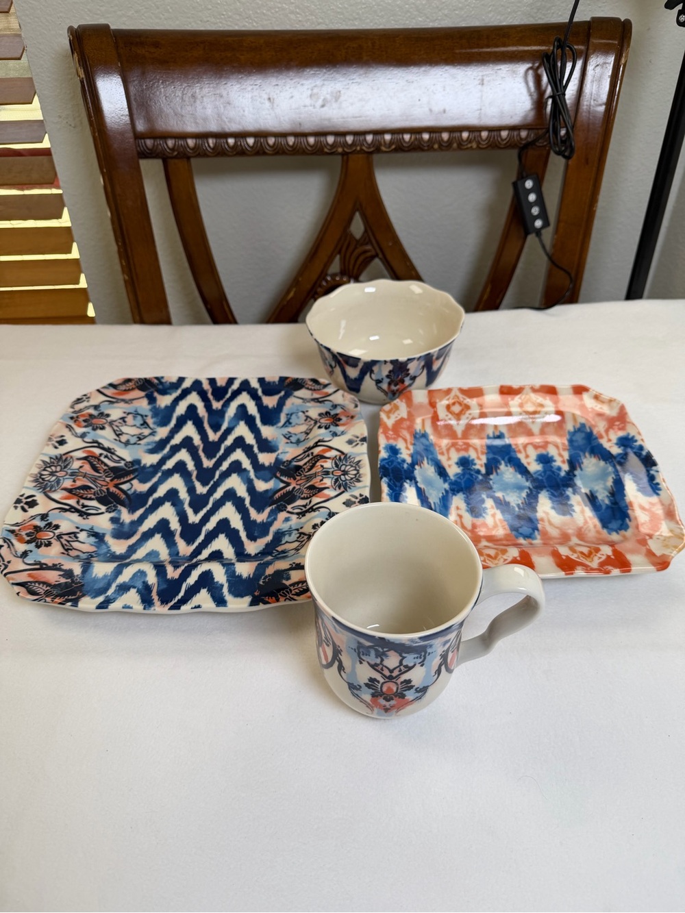 Patina Vie French Sapphire 4 Piece Porcelain Dinnerware Set